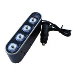 Car lighter / cigarette socket multiplier 4 outlets, 1 USB, ON/OFF switch / outlet, black color